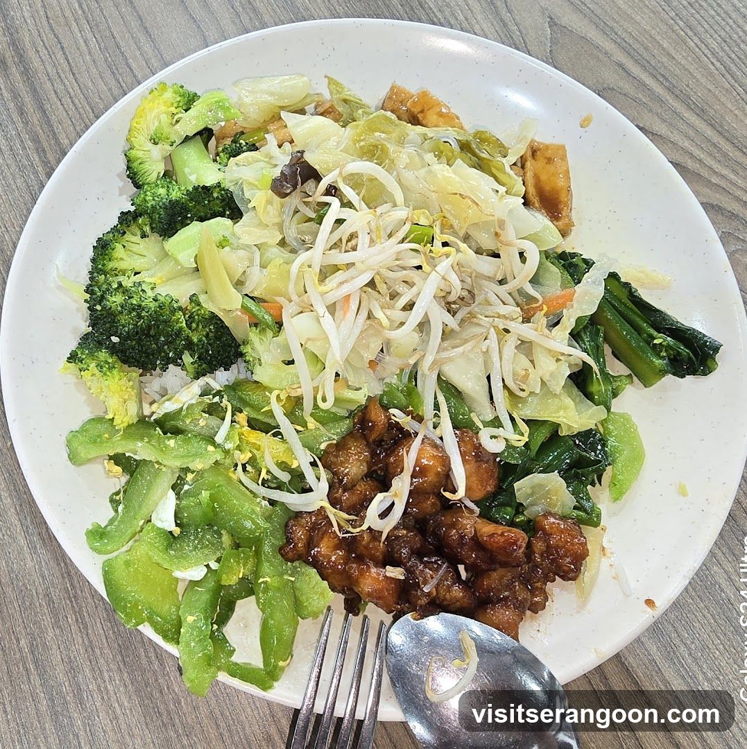 Plate of Mixed Vegetables and Meat
