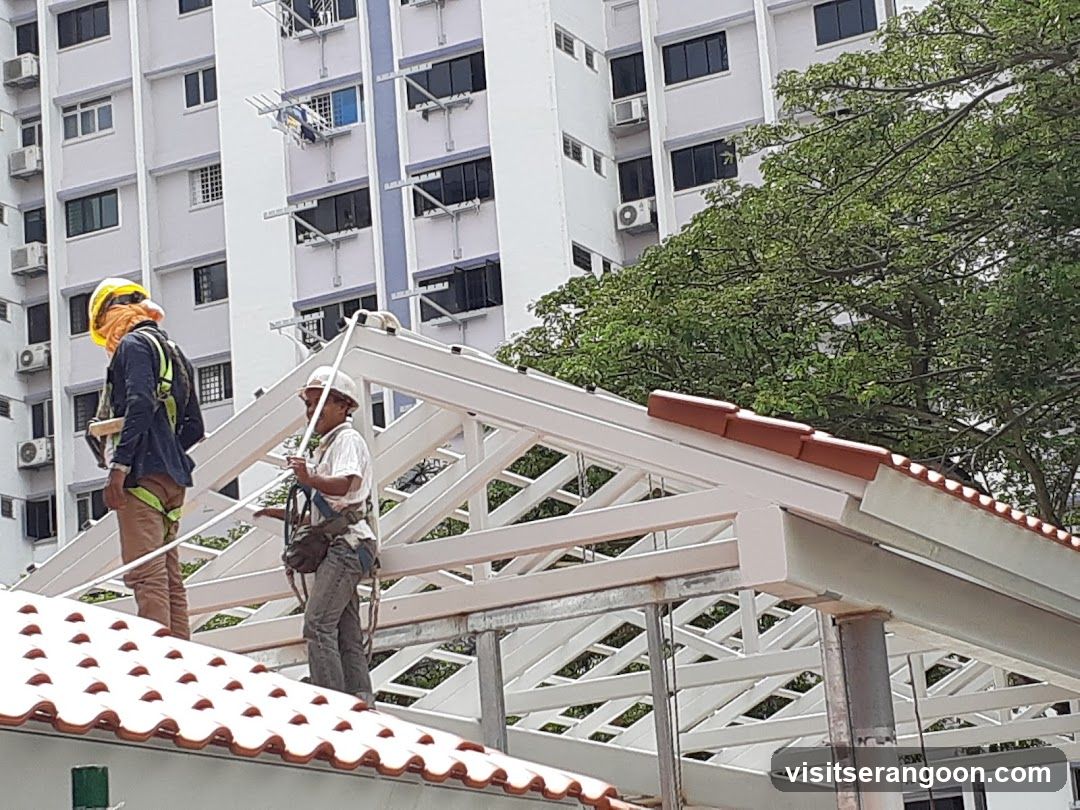 Construction Workers on Roof
