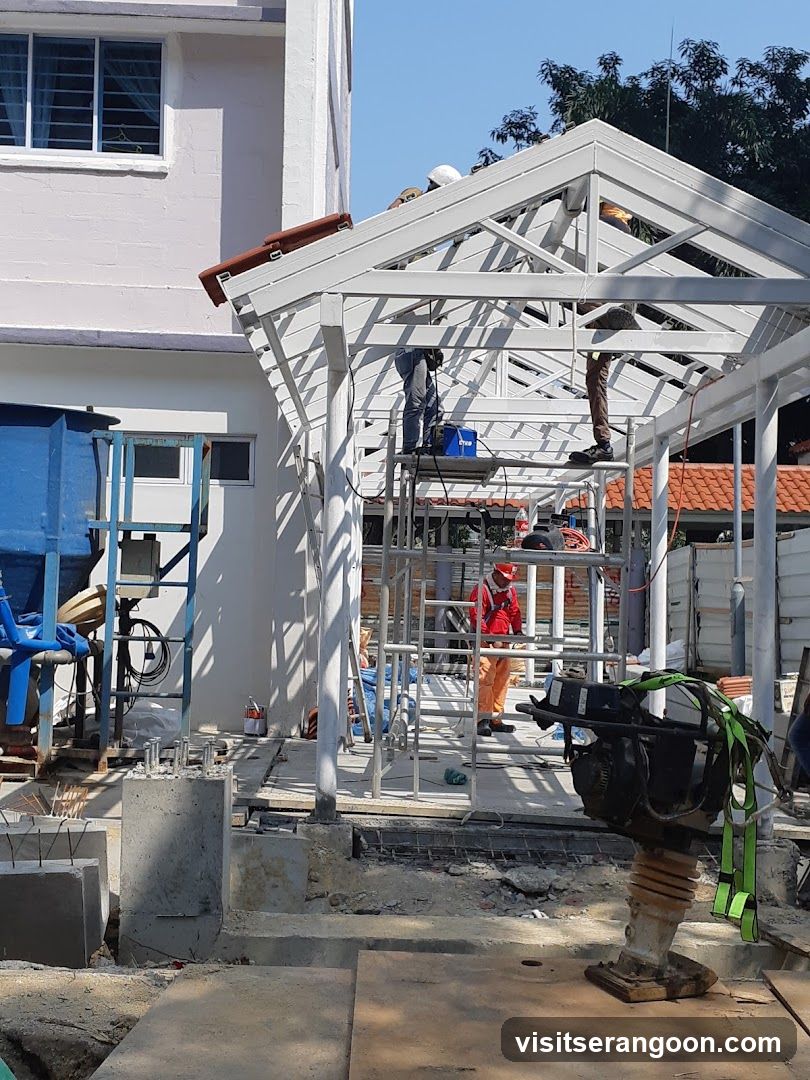 Construction Site with Workers