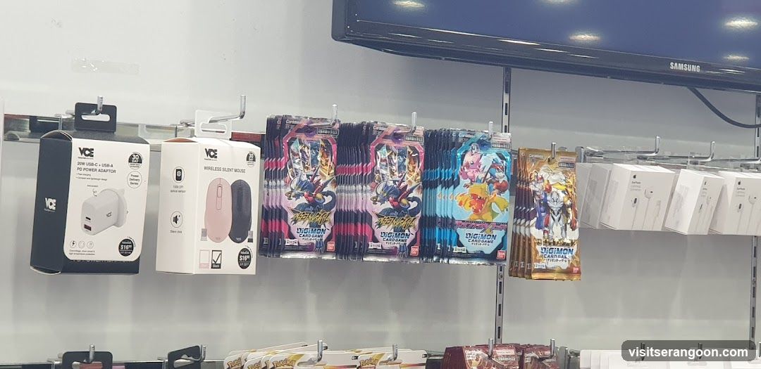 Retail display of electronics and trading cards