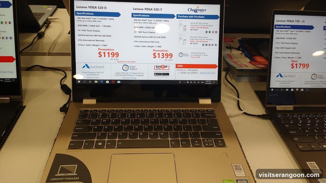 Lenovo Laptops on Display