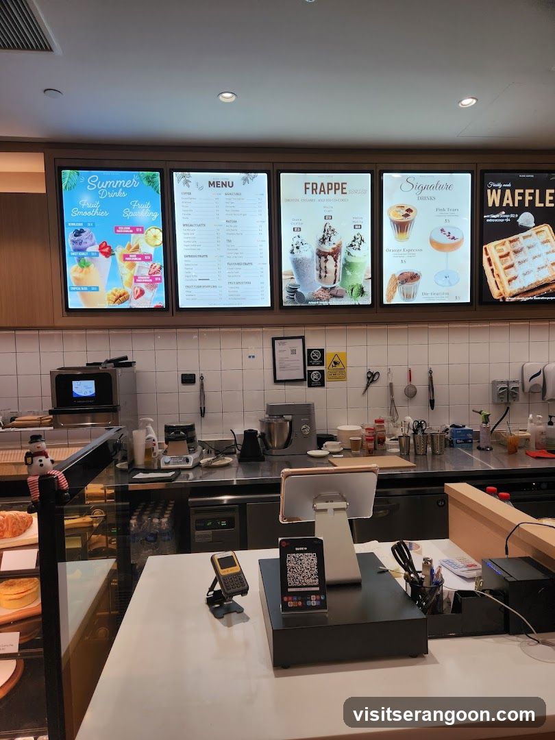 Cafe Counter with Menu Displays