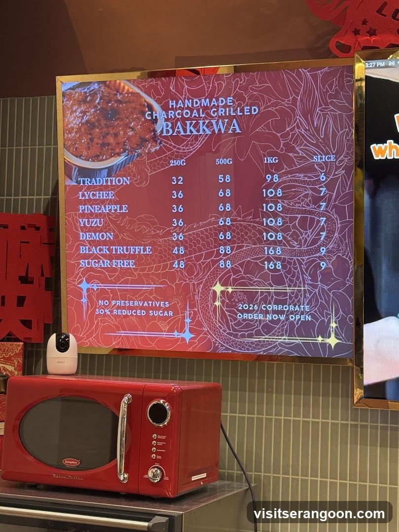 Handmade Charcoal Grilled Bakkwa Menu