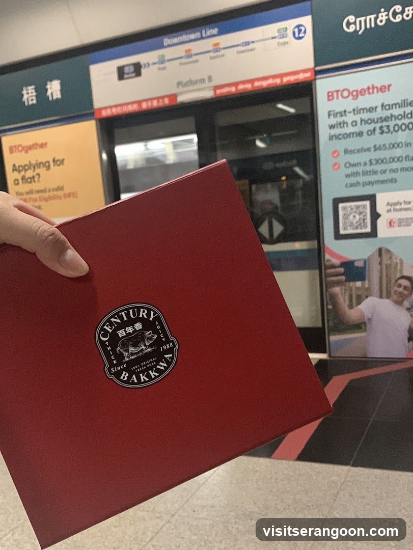 Hand holding red folder at train station