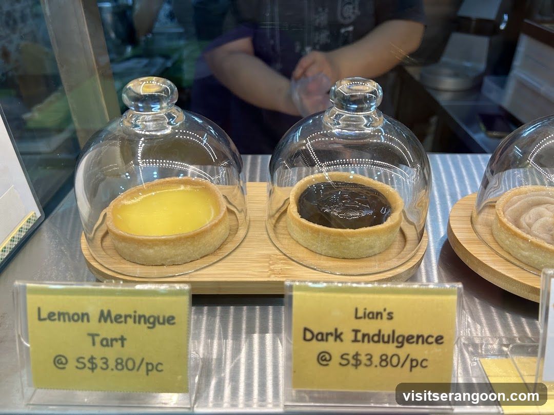 Display of Tarts in Glass Domes