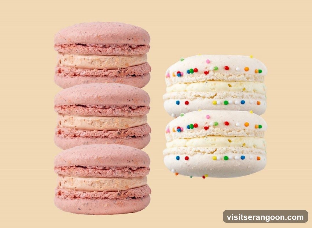Pink and White Macarons