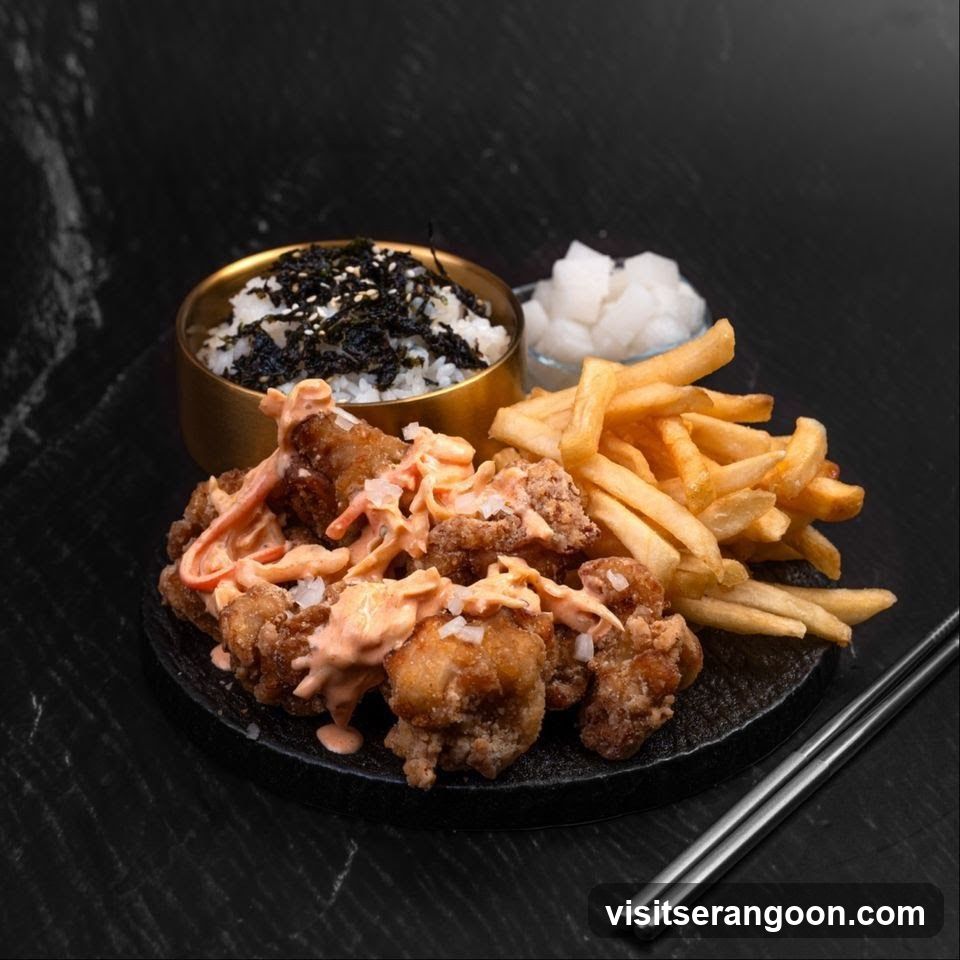 Fried Chicken with Rice and Fries