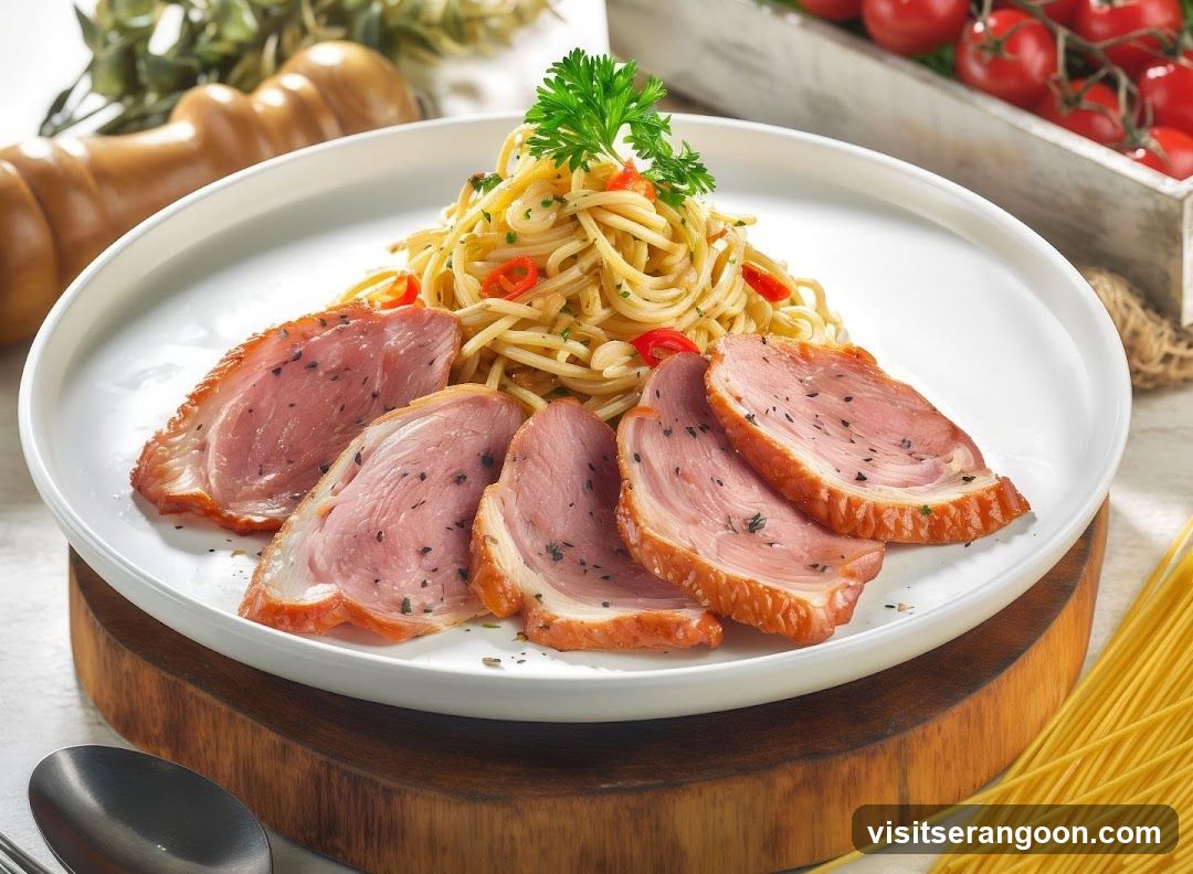 Smoked Duck Breast with Spaghetti