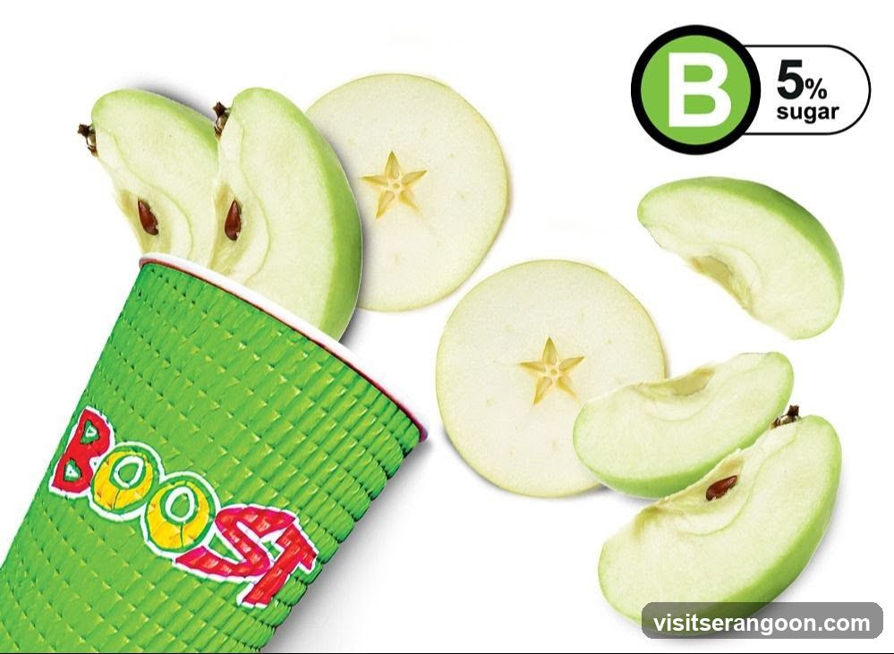 Boost Juice Cup with Apple Slices