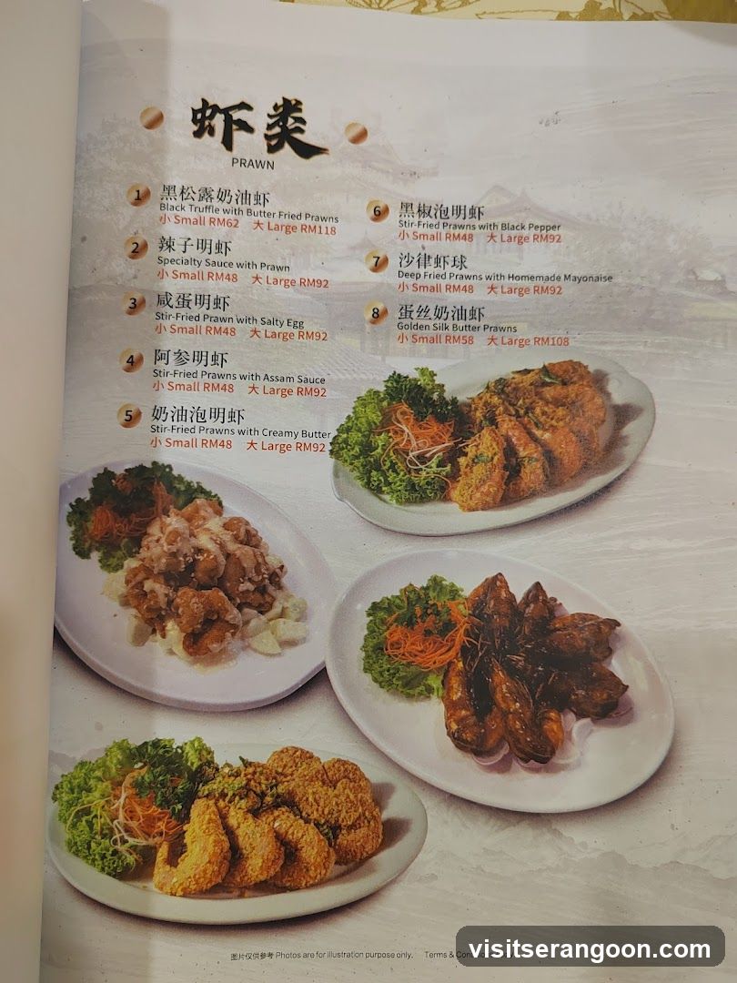 Prawn Menu