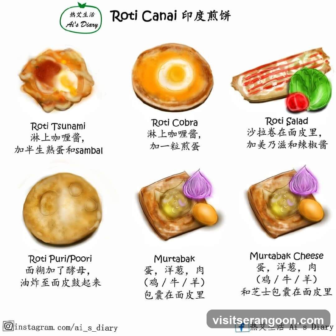 Roti Canai Indian Pancake Illustration