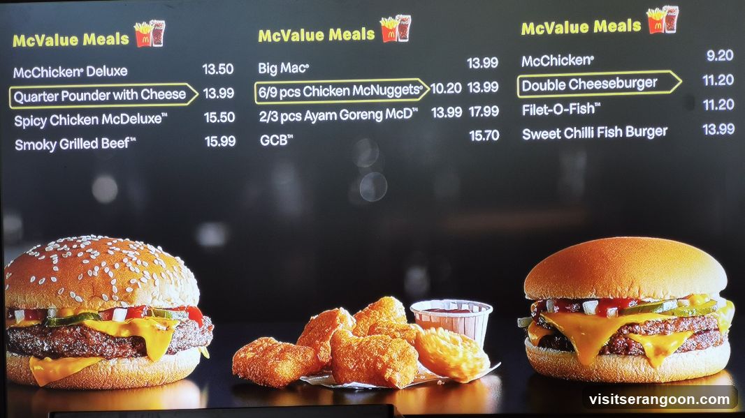 McValue Meals Menu Display