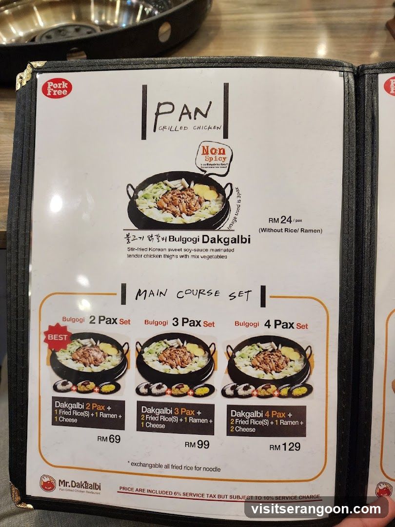 Pan Grilled Chicken Menu