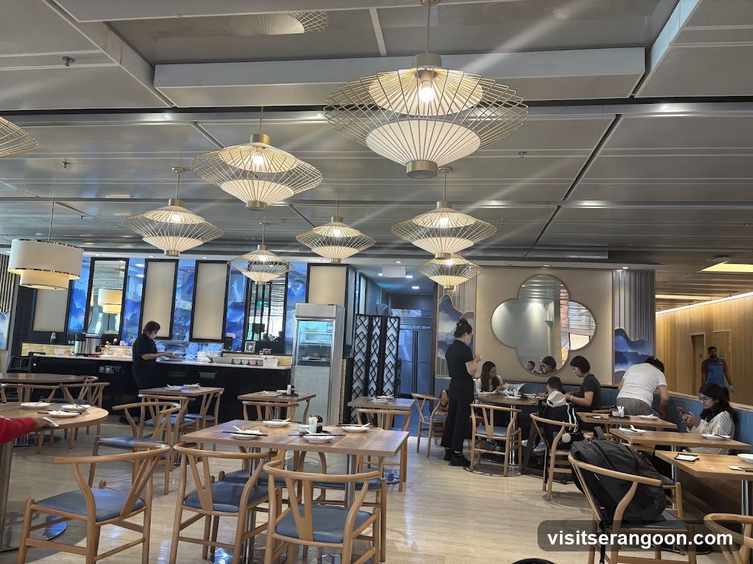Restaurant Interior with Unique Lighting