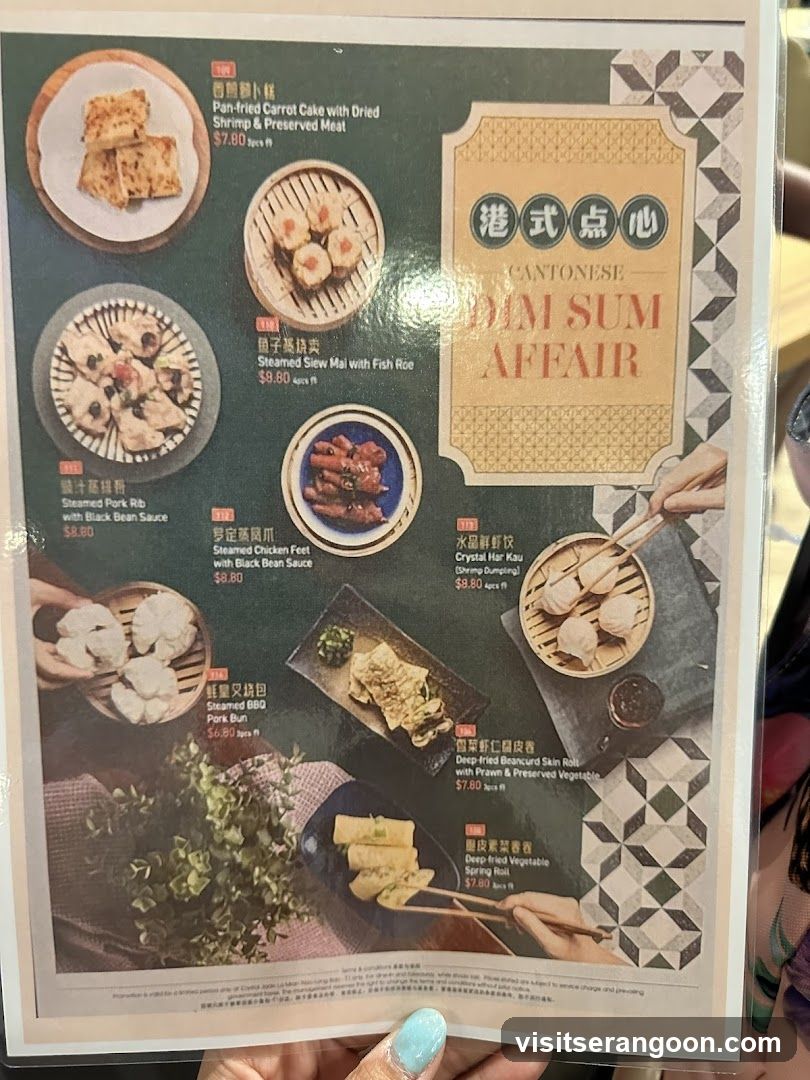 Cantonese Dim Sum Affair Menu Page