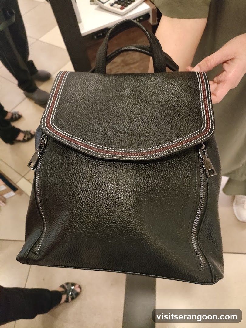 Black Leather Backpack