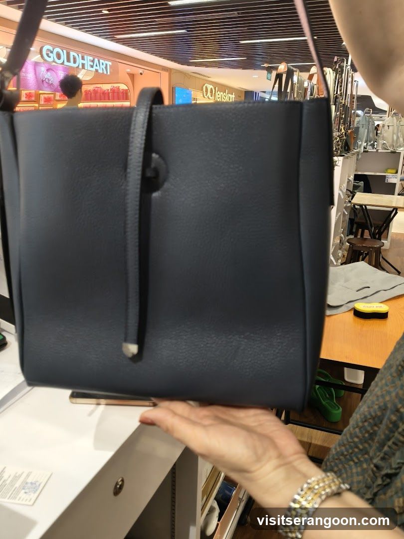 Blue Handbag Display
