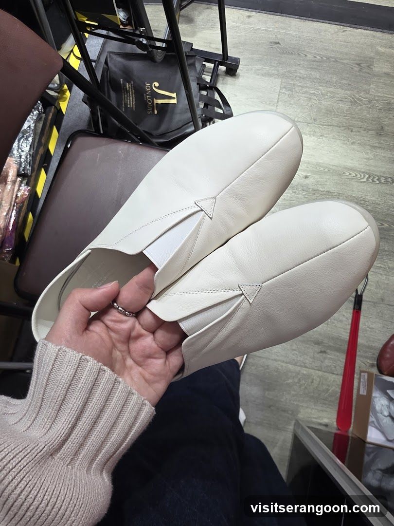 White Leather Slip-On Shoes