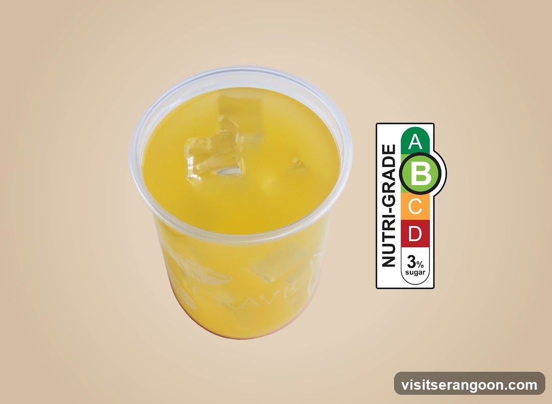 Yellow Drink with Nutri-Grade Label