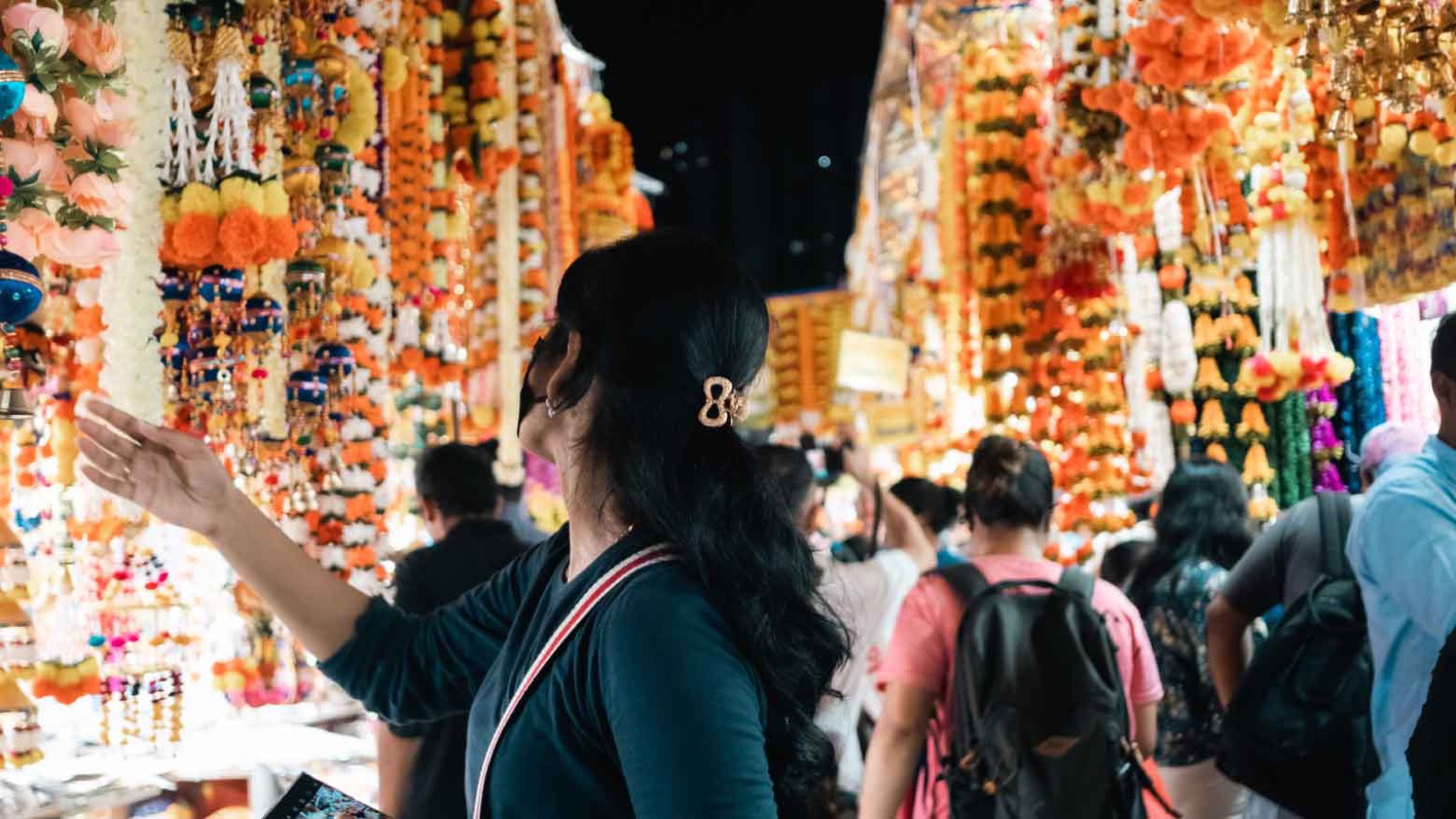 Shopping for Deepavali along Little India, Singapore