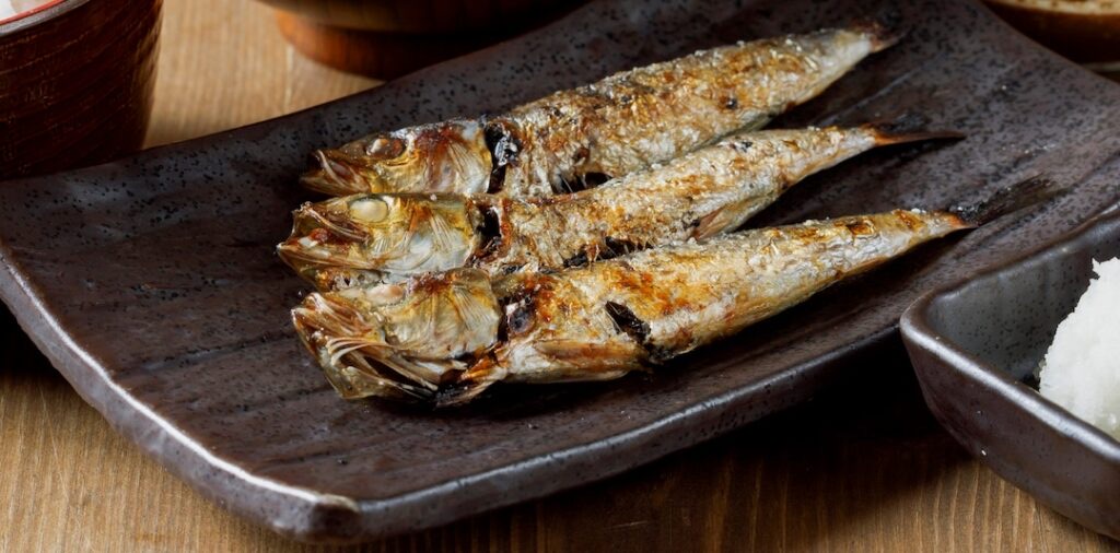 Three sardines set at Charcoal Grill Shinpachi, NEX Serangoon