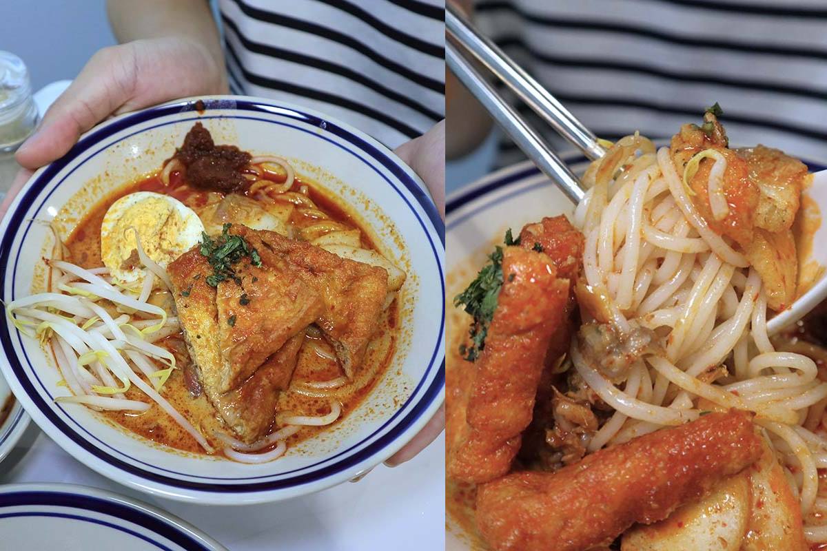 Bowl of laksa at Wok and Toast on Serangoon Central Drive